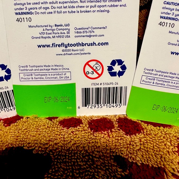 COPY - Firefly Smiley Gripper Toothbrush & Toothpaste Set X 3 *NEW* - Picture 3 of 3